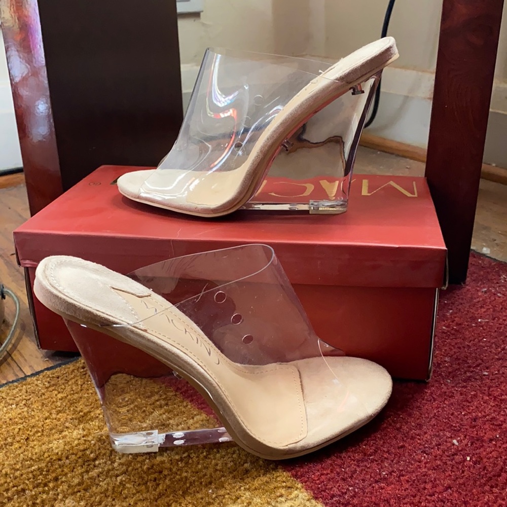 Sexy clear wedge heel